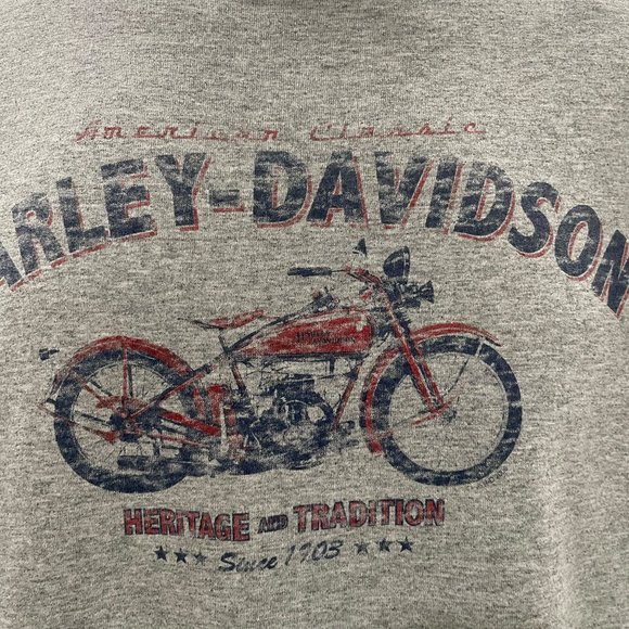 Harley-Davidson Paris Texas T-Shirt Gray Barbed Wire Bull Skull Biker Graphic - Picture 5 of 9